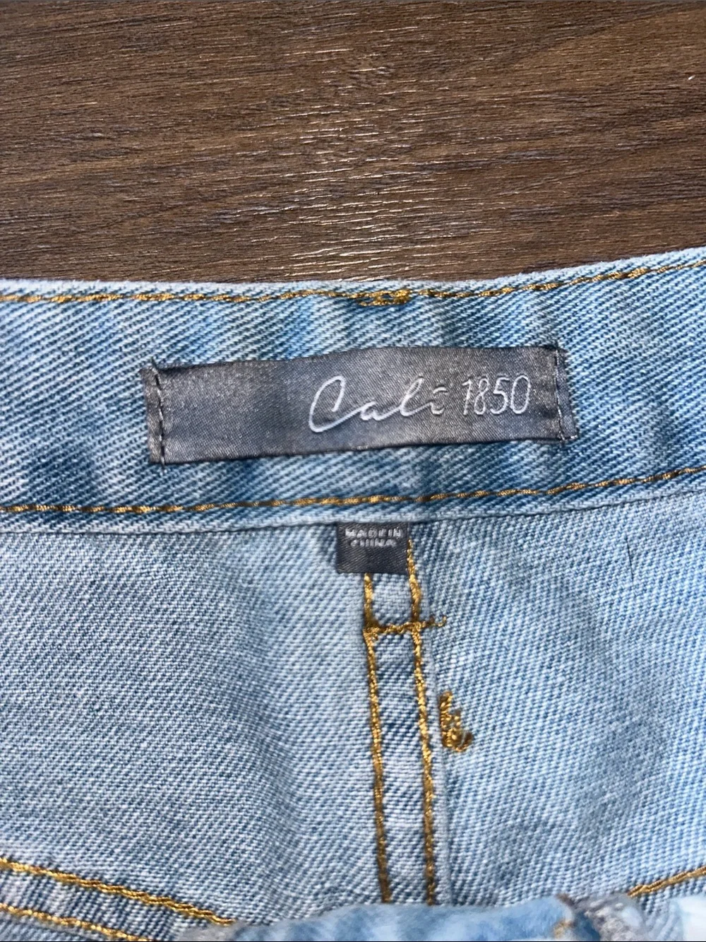 Studded Distressed Denim Shorts - Blue